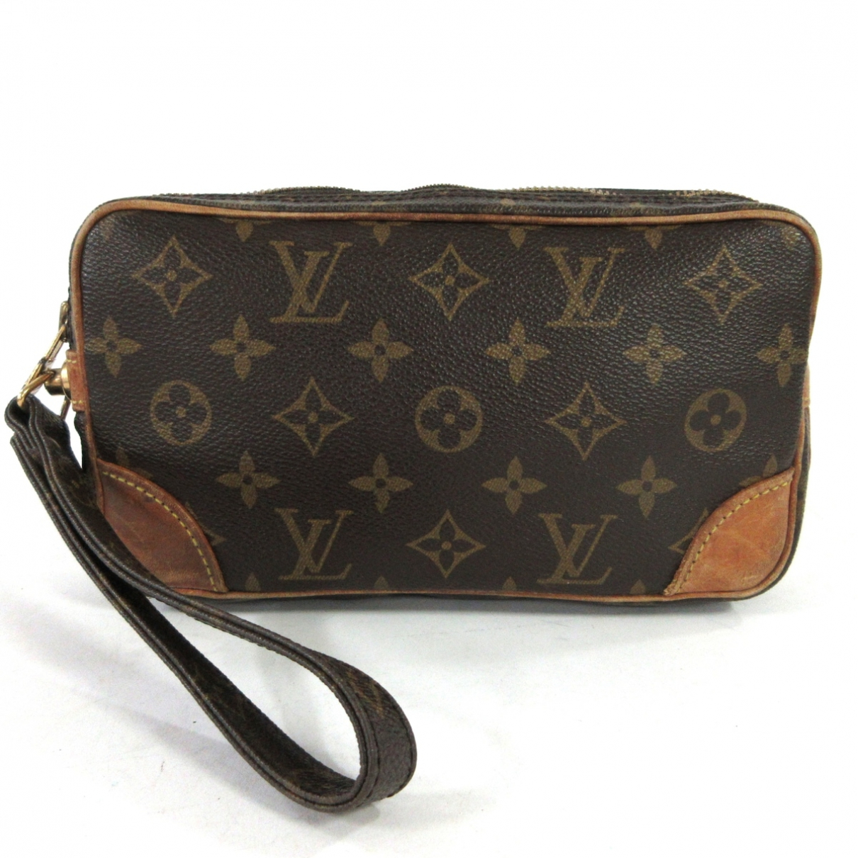 Pre-owned Louis Vuitton Marly Dragonne Clutch Bag In Brown | ModeSens