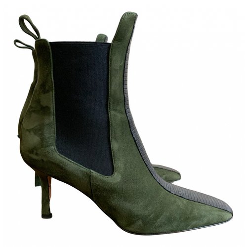 Pre-owned A.bocca Ankle Boots In Green