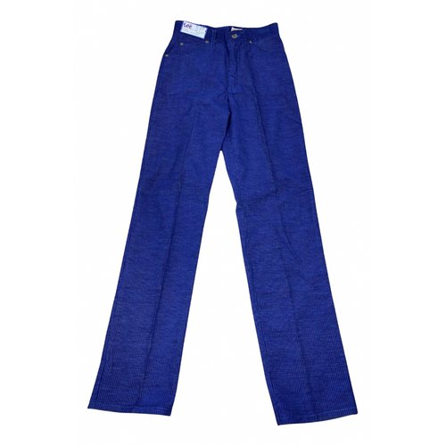 Pre-owned Lee Velvet Trousers In Blue