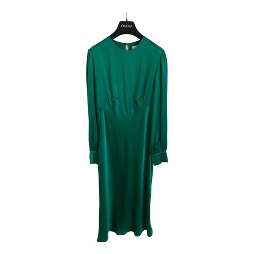 Pre-owned Olivia Von Halle Silk Mid-length Dress In Green