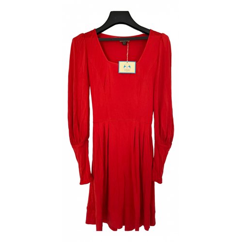 Pre-owned Issa Silk Mid-length Dress In Red