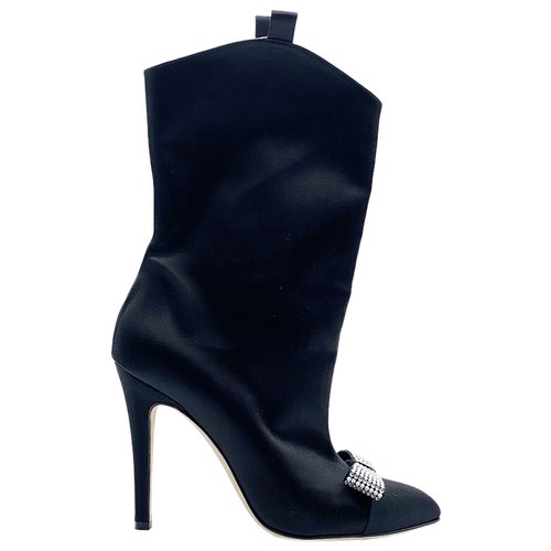 Pre-owned Alessandra Rich Cloth Boots In Black