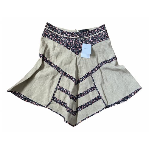 Pre-owned Isabel Marant Linen Mini Skirt In Camel