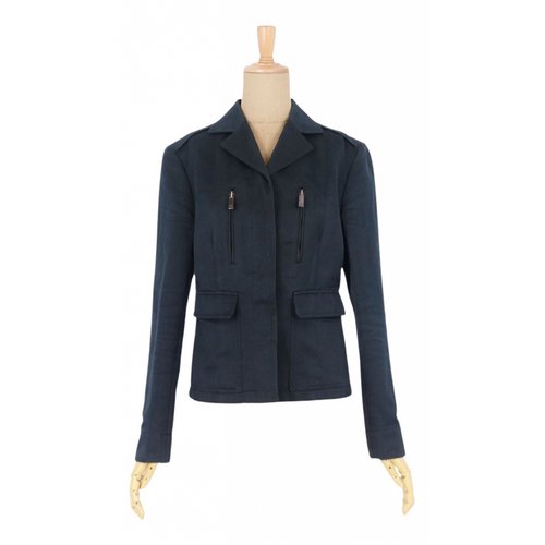 Pre-owned Gucci Linen Jacket In Navy