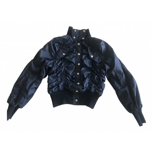 Pre-owned Dior Wool Biker Jacket In Blue