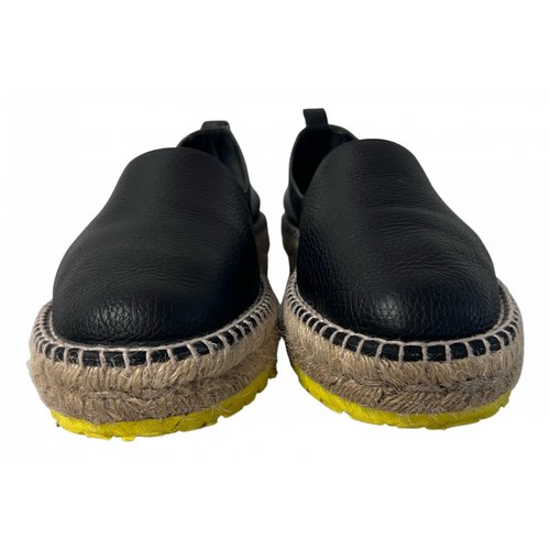 Pre-owned Balenciaga Leather Espadrilles In Black