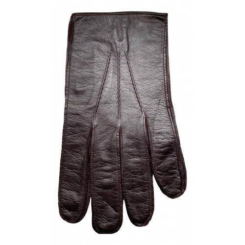Pre-owned Jil Sander Leather Gloves In Brown