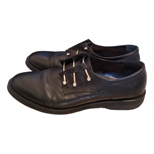 Pre-owned Coliac Leather Lace Ups In Black