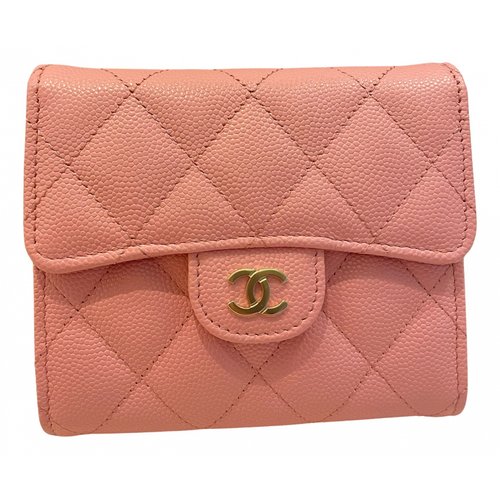Pre-owned Chanel Timeless/classique Leather Wallet In Pink
