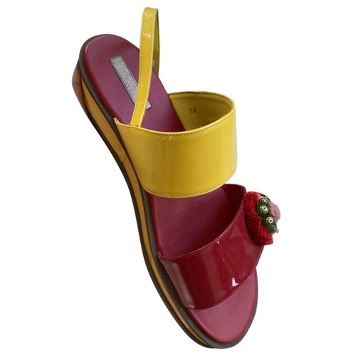 Pre-owned Dolce & Gabbana Leather Sandal In Multicolour