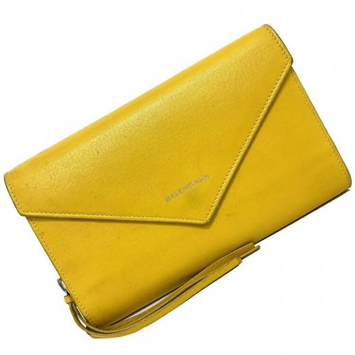 Pre-owned Balenciaga Leather Wallet In Yellow