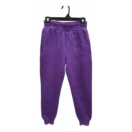 Pre-owned Moschino Wool Trousers In Purple