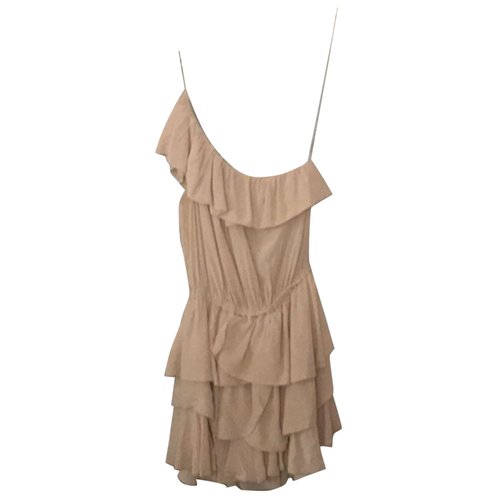 Pre-owned Isabel Marant Silk Mini Dress In Beige