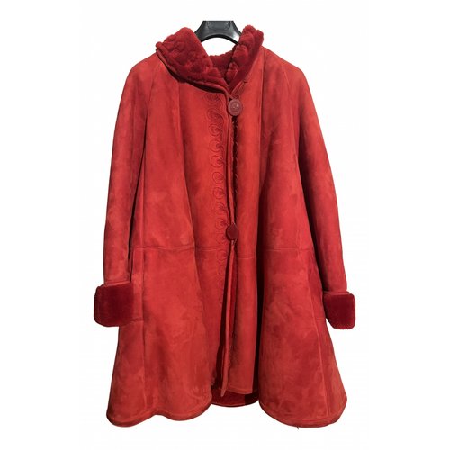 Pre-owned Fendi Leather Coat In Red