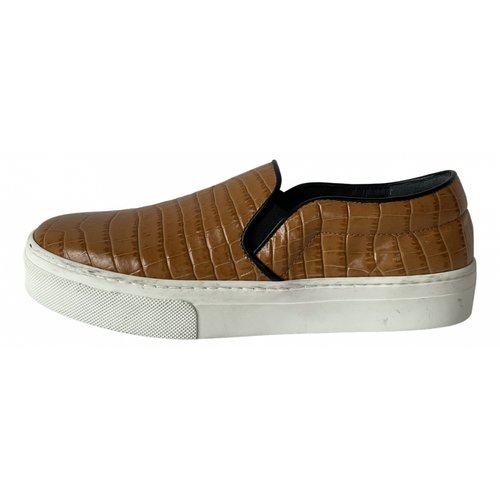 Pre-owned Celine Leather Trainers In Brown