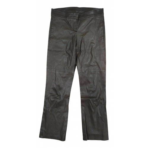 Pre-owned Brunello Cucinelli Leather Trousers In Brown