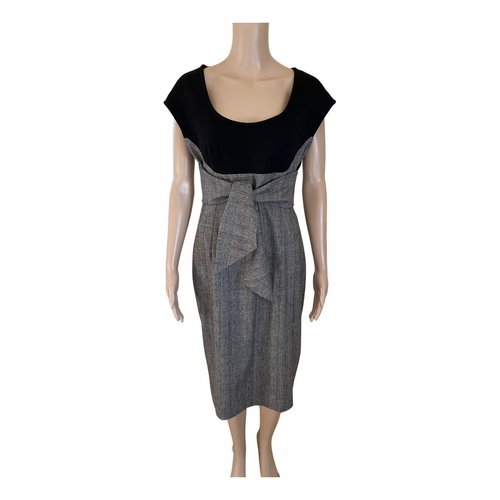 Pre-owned Gio' Guerreri Wool Mid-length Dress In Grey