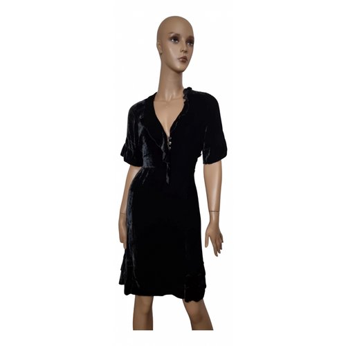 Pre-owned Jucca Velvet Mid-length Dress In Black