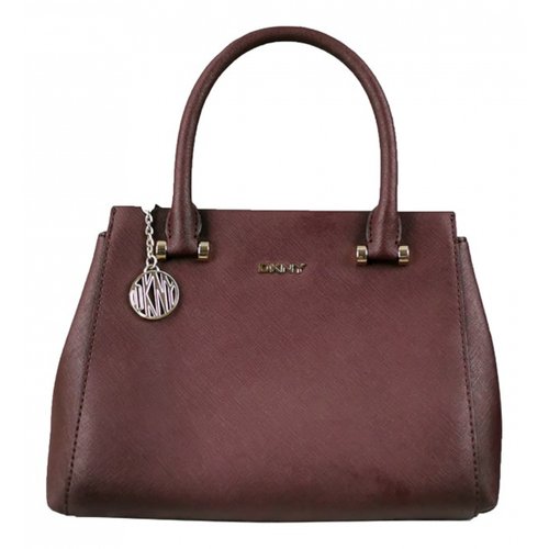 Pre-owned Dkny Leather Handbag In Purple