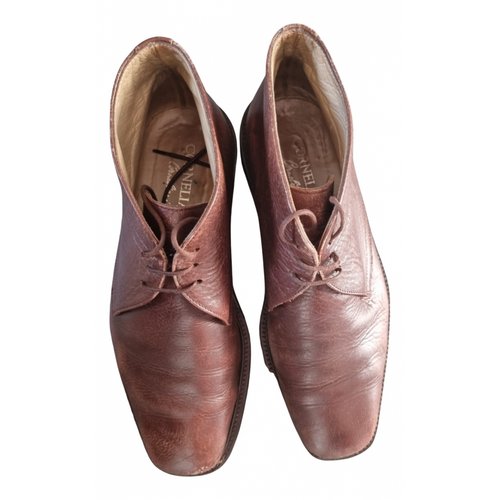Pre-owned Corneliani Leather Lace Ups In Brown