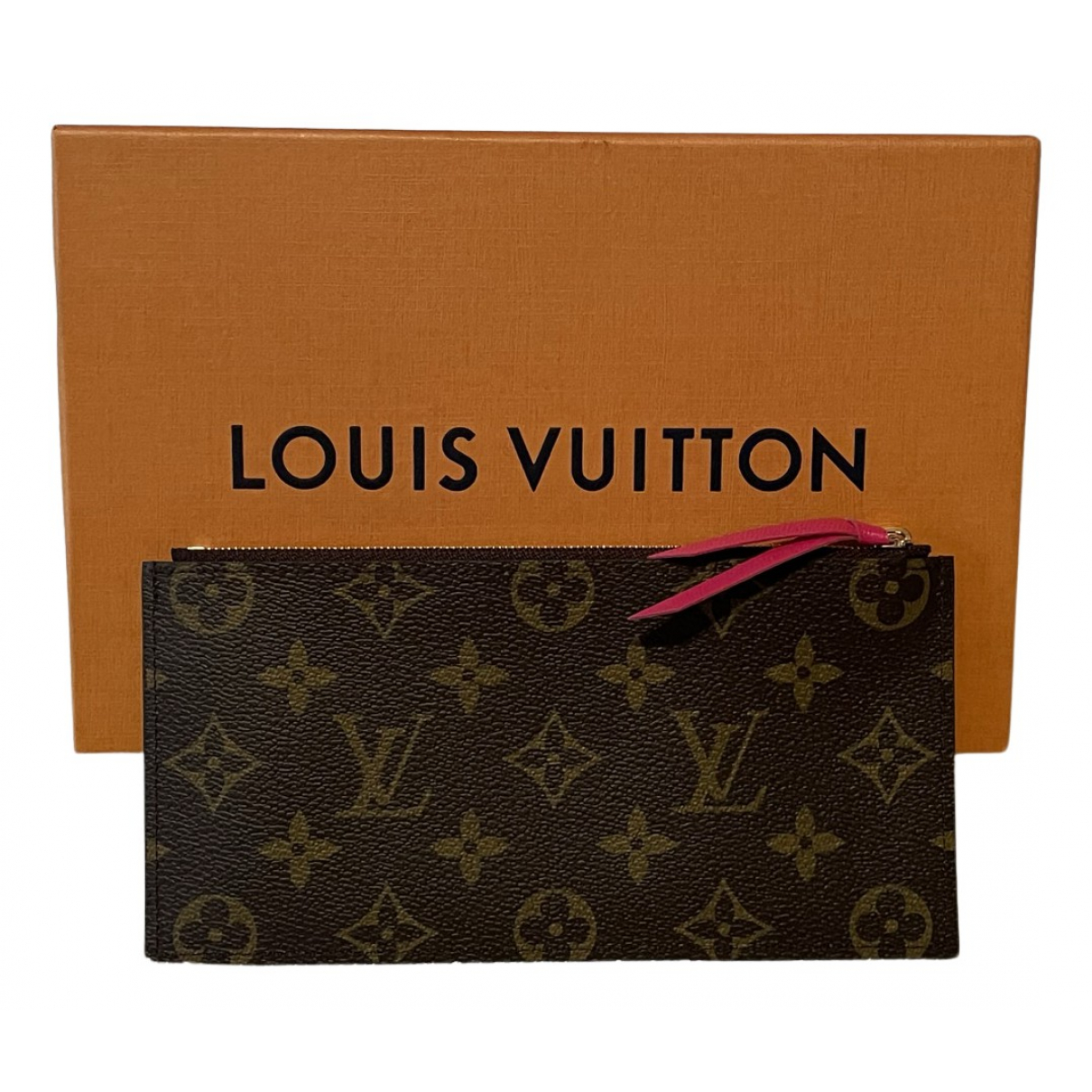 Pre-owned Louis Vuitton Fã©licie Cloth Clutch Bag In Brown | ModeSens