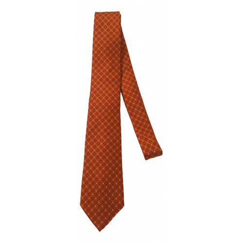 Pre-owned Armani Collezioni Silk Tie In Orange