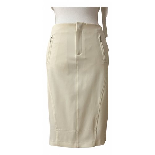 Pre-owned Stefanel Mid-length Skirt In Ecru