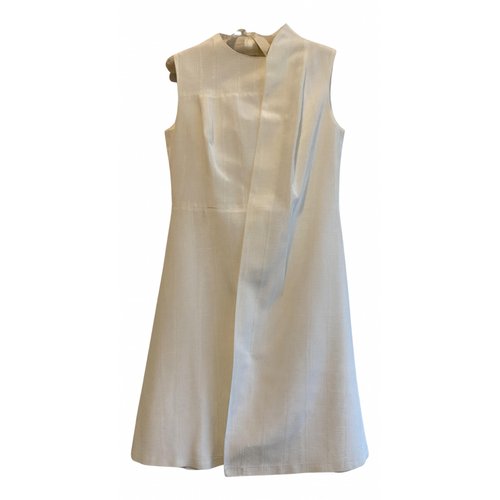 Pre-owned A.w.a.k.e. Silk Mid-length Dress In White