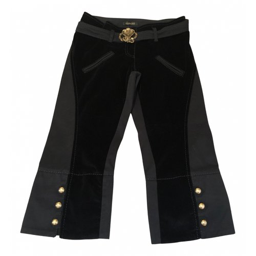 Pre-owned Roberto Cavalli Velvet Short Pants In Black