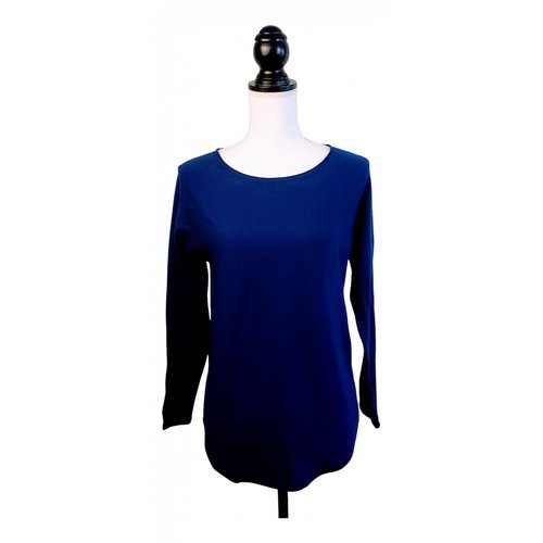 Pre-owned Eileen Fisher Wool Blouse In Blue