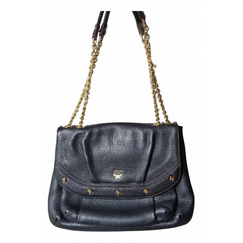 Pre-owned Mcm Millie Leather Handbag In Black