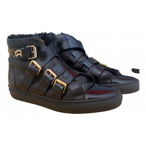 Pre-owned Galliano Leather Trainers In Black