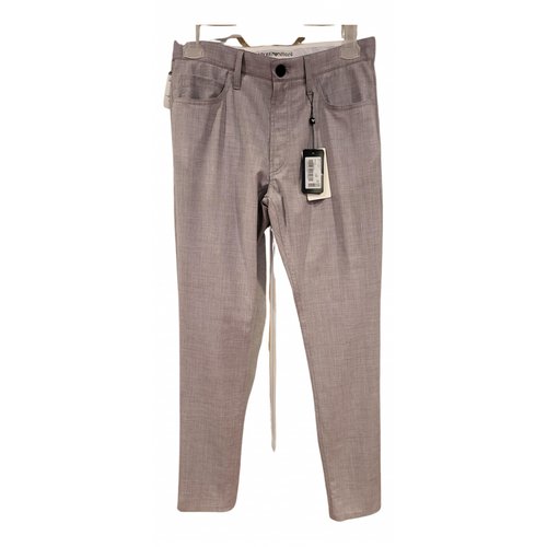 Pre-owned Emporio Armani Wool Trousers In Grey