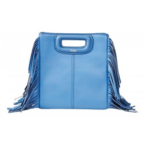 Pre-owned Maje Leather Handbag In Blue