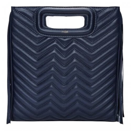 Pre-owned Maje Sac M Leather Handbag In Blue