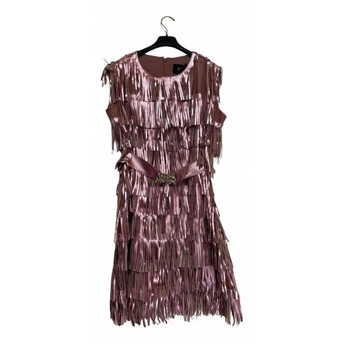 Pre-owned Class Cavalli Leather Mini Dress In Pink