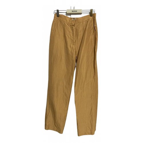 Pre-owned Max Mara Linen Trousers In Orange