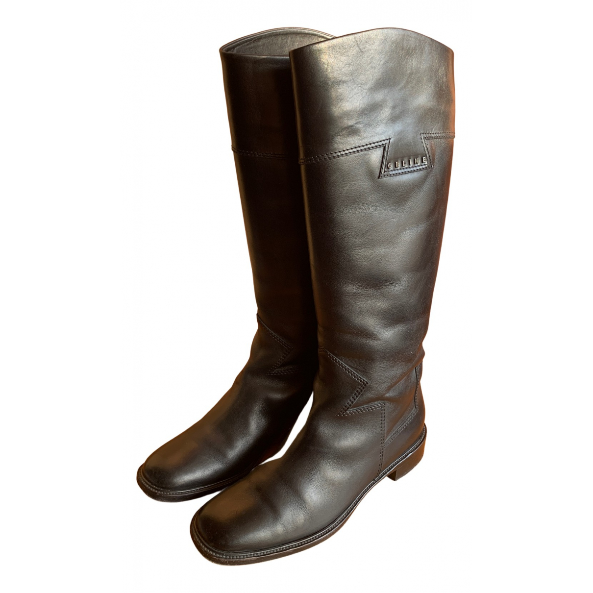 Pre-owned Celine Leather Riding Boots 