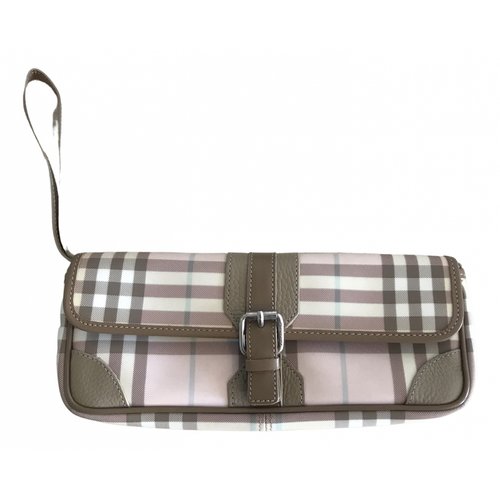 Pre-owned Burberry Cloth Clutch Bag In Pink