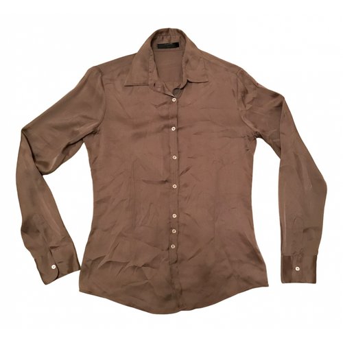 Pre-owned Aglini Silk Shirt In Brown