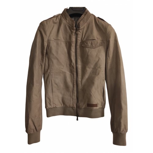 Pre-owned Manila Grace Leather Jacket In Camel
