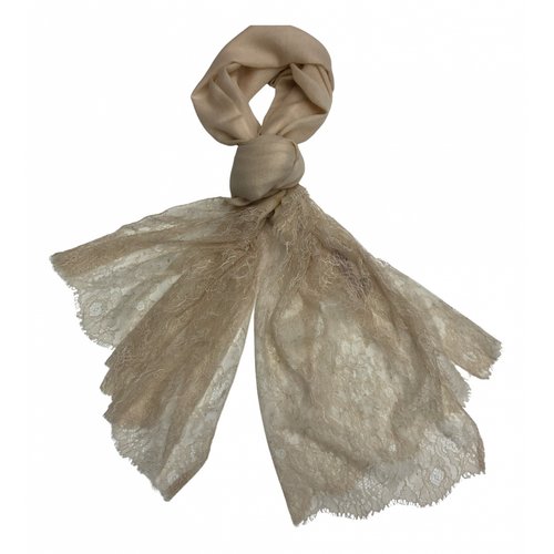 Pre-owned Valentino Cashmere Scarf In Beige