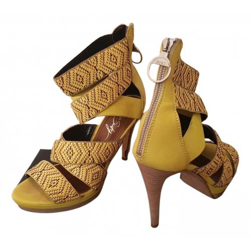 Pre-owned Miss Sixty Leather Sandals In Yellow