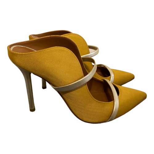 Pre-owned Malone Souliers Cloth Sandals In Yellow