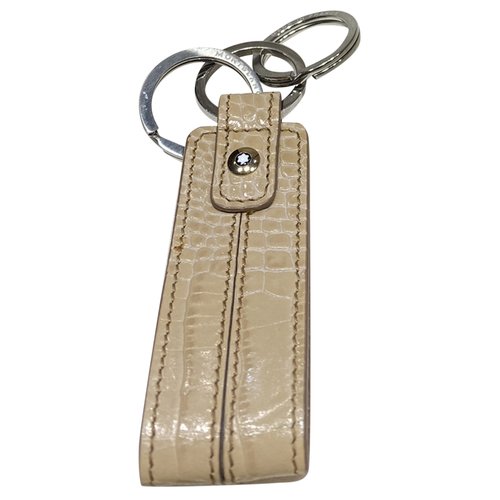 Pre-owned Montblanc Leather Key Ring In Beige