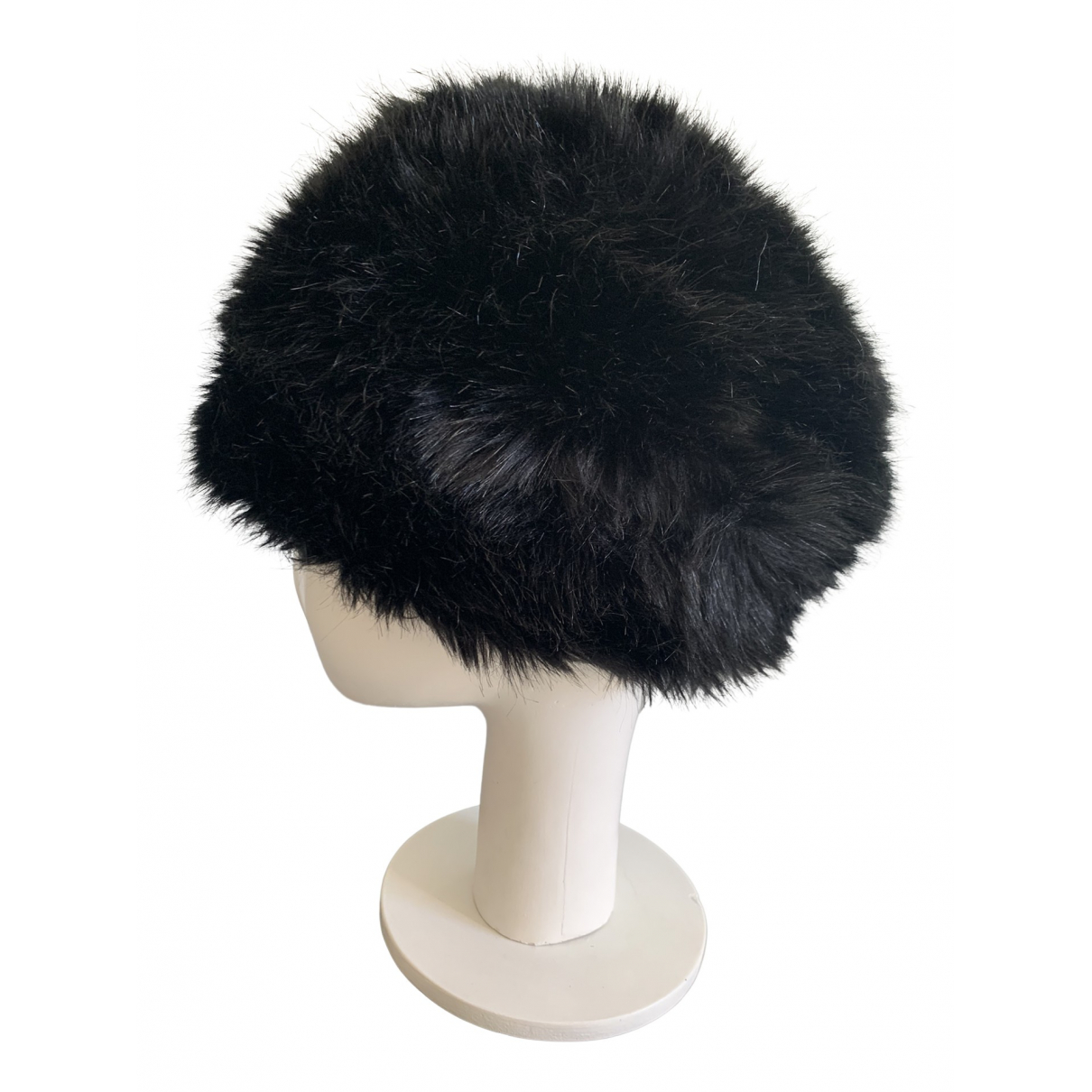 Pre-owned Zara Faux Fur Hat In Black 