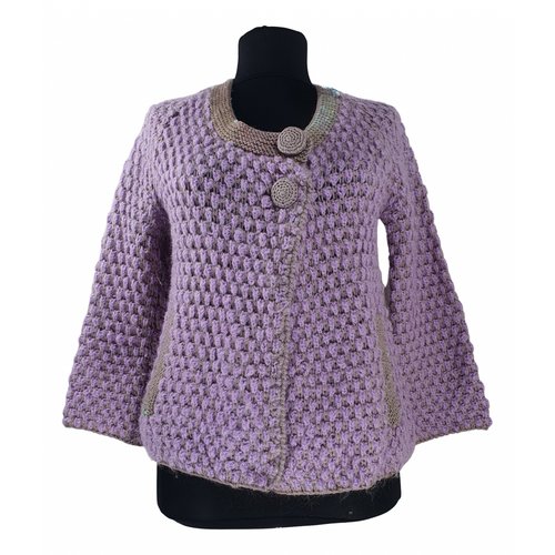 Pre-owned By Malene Birger Wool Cardigan In Purple