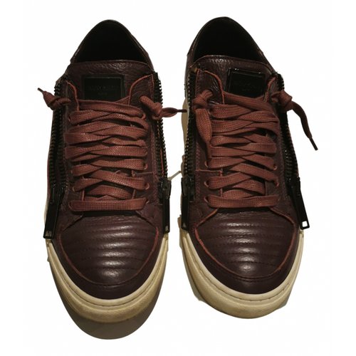 Pre-owned Antony Morato Leather Low Trainers In Brown