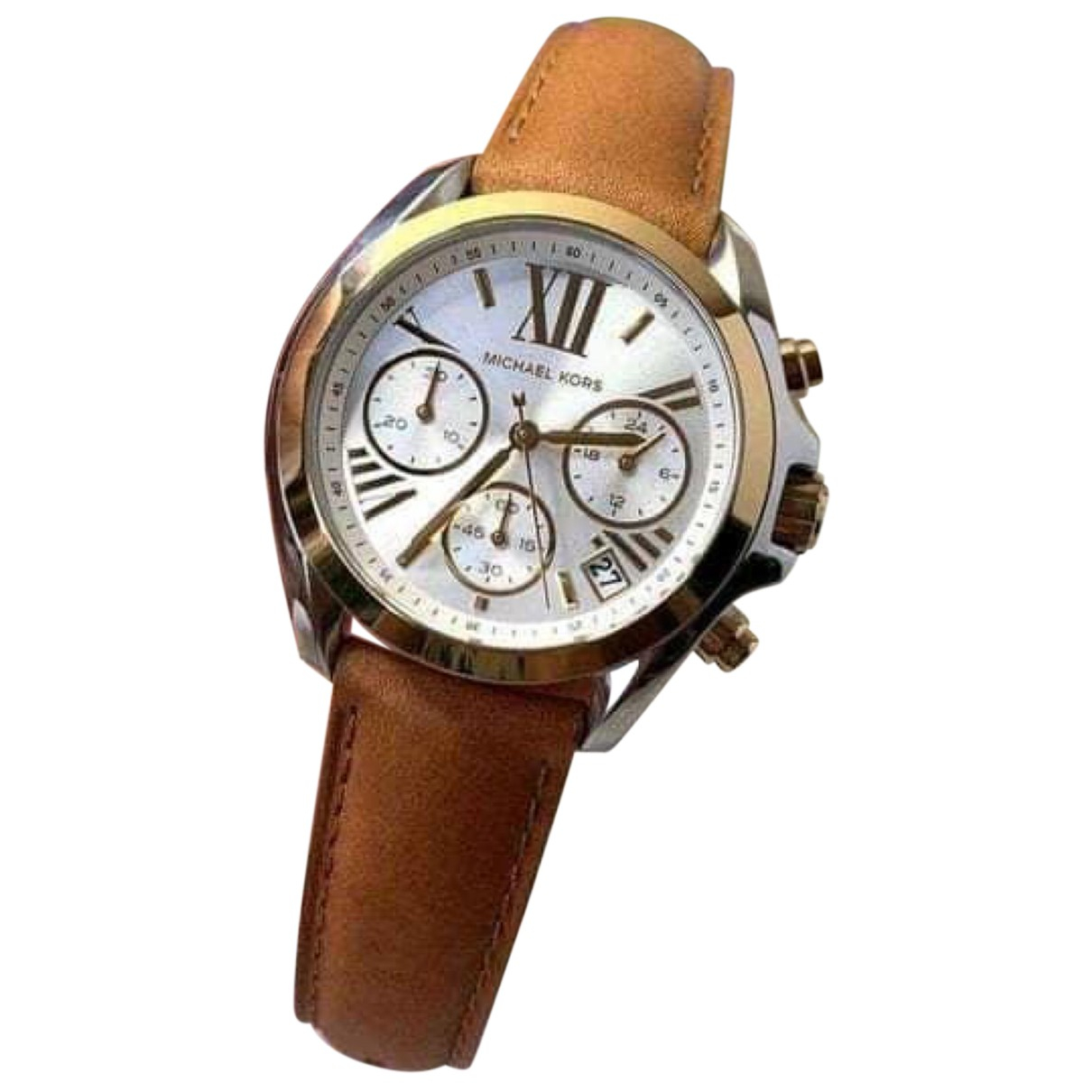 Pre-owned Michael Kors Watch In Camel 