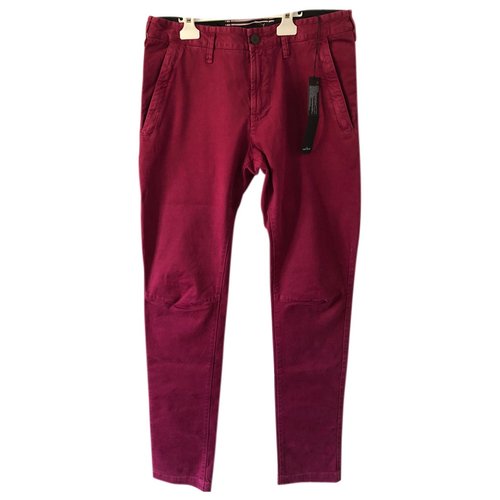 Pre-owned Stone Island Trousers In Burgundy